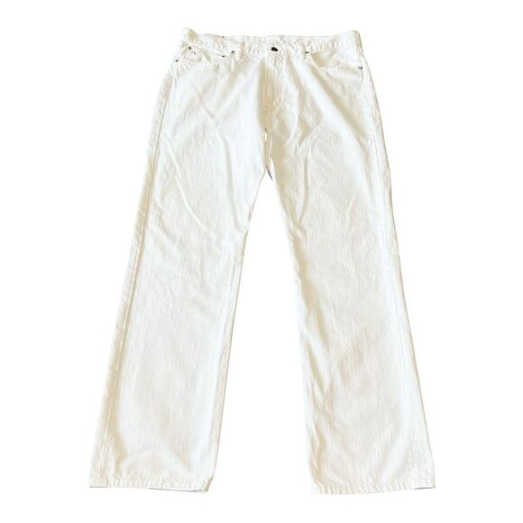 Polo Ralph Lauren Mens Hudson White Classic Fit Straight Leg Jeans Size 36/32 - Picture 1 of 11